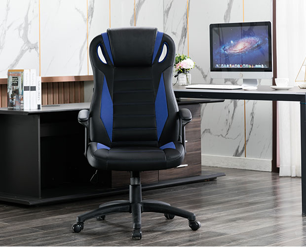 Black Pu Leather Ergonomic Office Chair