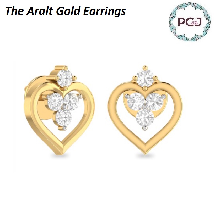 Buy Aralt Gold Stud Earrings By PC Jeweller