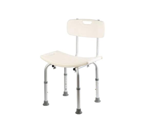 Tool-Free Height Adjustable Removable Back Shower Chair Without Arms