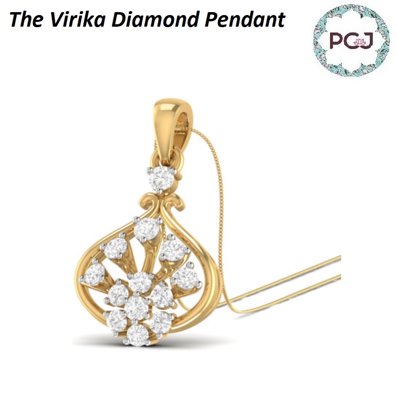 Buy Gold Diamond Pendant By PC Jeweller
