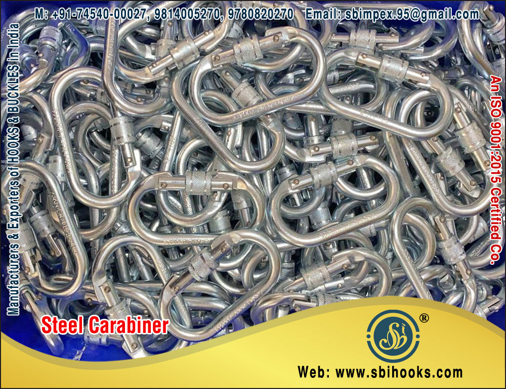 Karabiner Steel Quarter Turn Locking manufacturers exporters suppliers stockist in India Ludhiana +91-7454000027, +91-9814005270, +91-9780820270 https://www.sbihooks.com