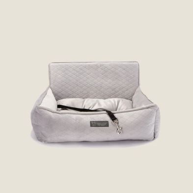 Get best leather dog car seat(Light Grey) from Nandog Pet Gear