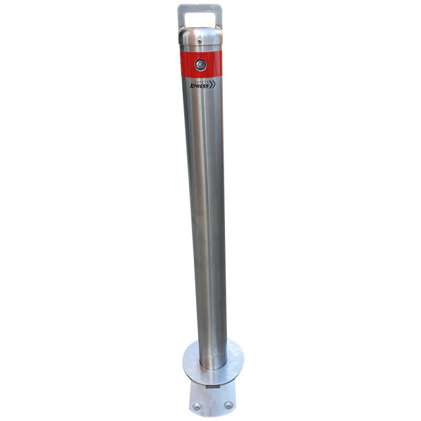 Bollard Removable 90mm Surface Mount Stainless Steel Slider Type - Keyed Alike