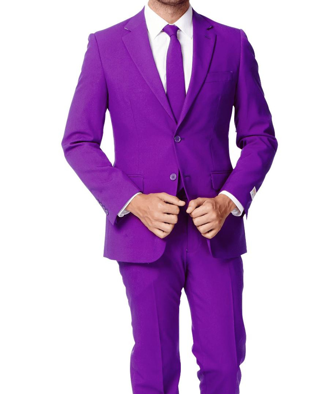 Mens Purple Color Suit 2 Button Jacket Joker Suits Stage Costume Lucci 2PP