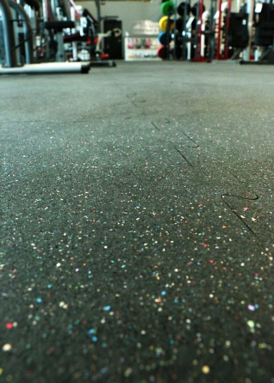 Confetti rubber flooring