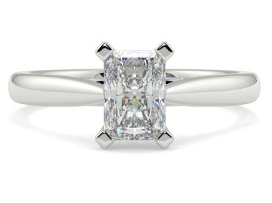 Radiant 4 Claw Solitaire Tappered Ring