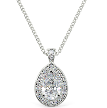 Pear Shape Pave Halo Pendent