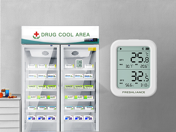 Bluetooth temperature humidity data logger for refrigeration