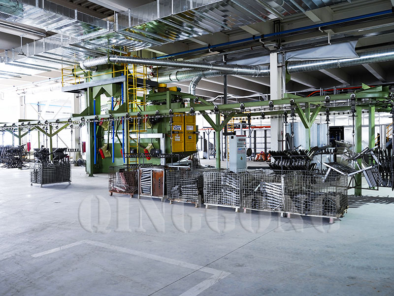 OVERHEAD RAIL SHOT BLASTING MACHINE