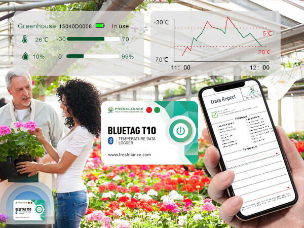 Bluetooth temperature data logger for agriculture