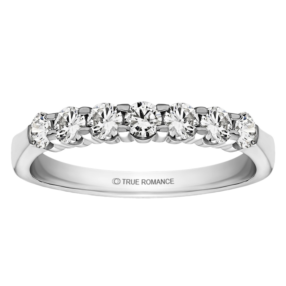 14K White Gold .50Ctw Shared Prong Wedding Band