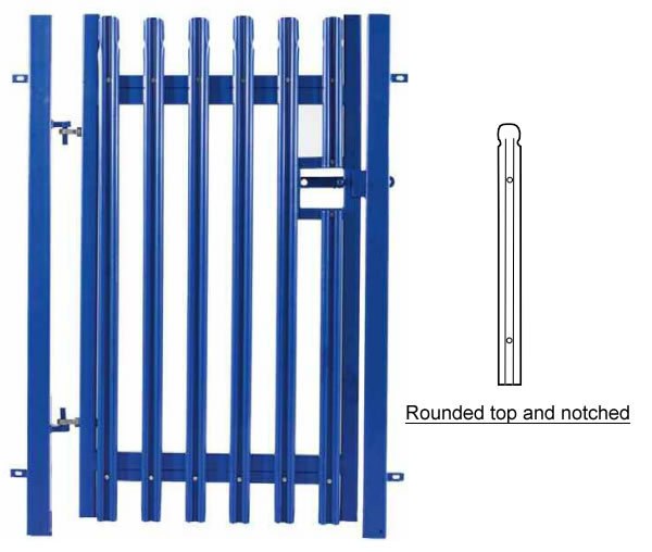 Palisade Fence with Round and Notched Top