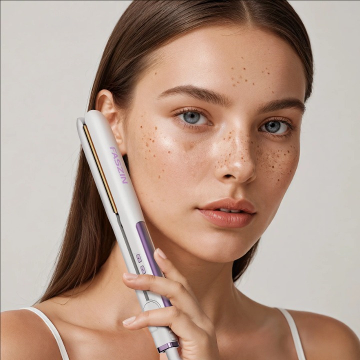 Faszin Shield F100 Ionic Frizz-Free One-pass Titanium 2 in 1 Hair Straightener Hair Smoothing Iron