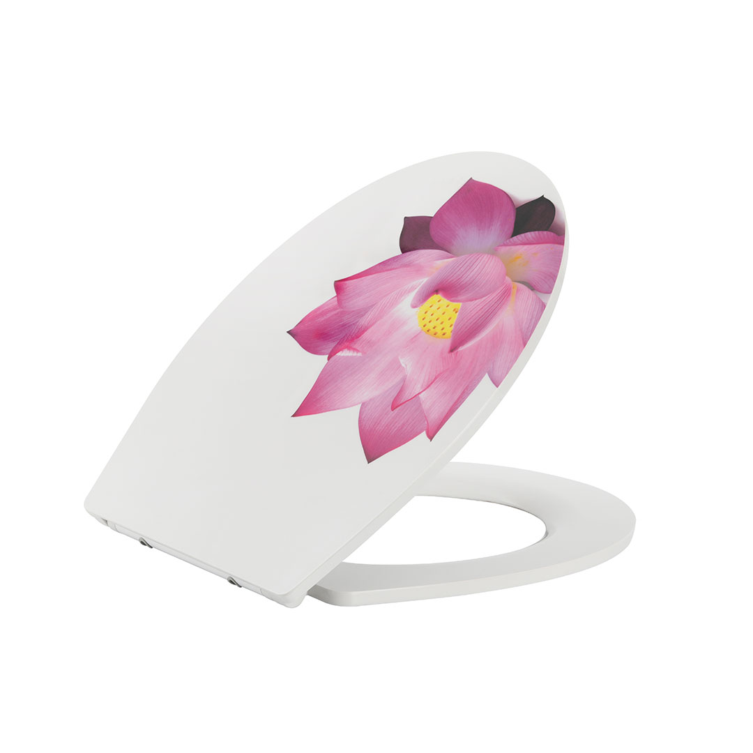 Lotus Pattern UF Soft Closing Toilet Seat LGUFHP-2110
