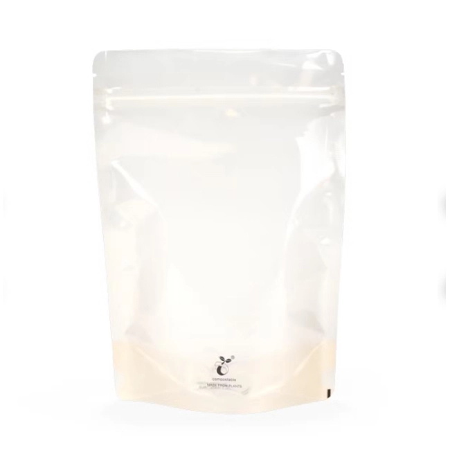 CLEAR COMPOSTABLE STAND UP POUCH WHOLESALE