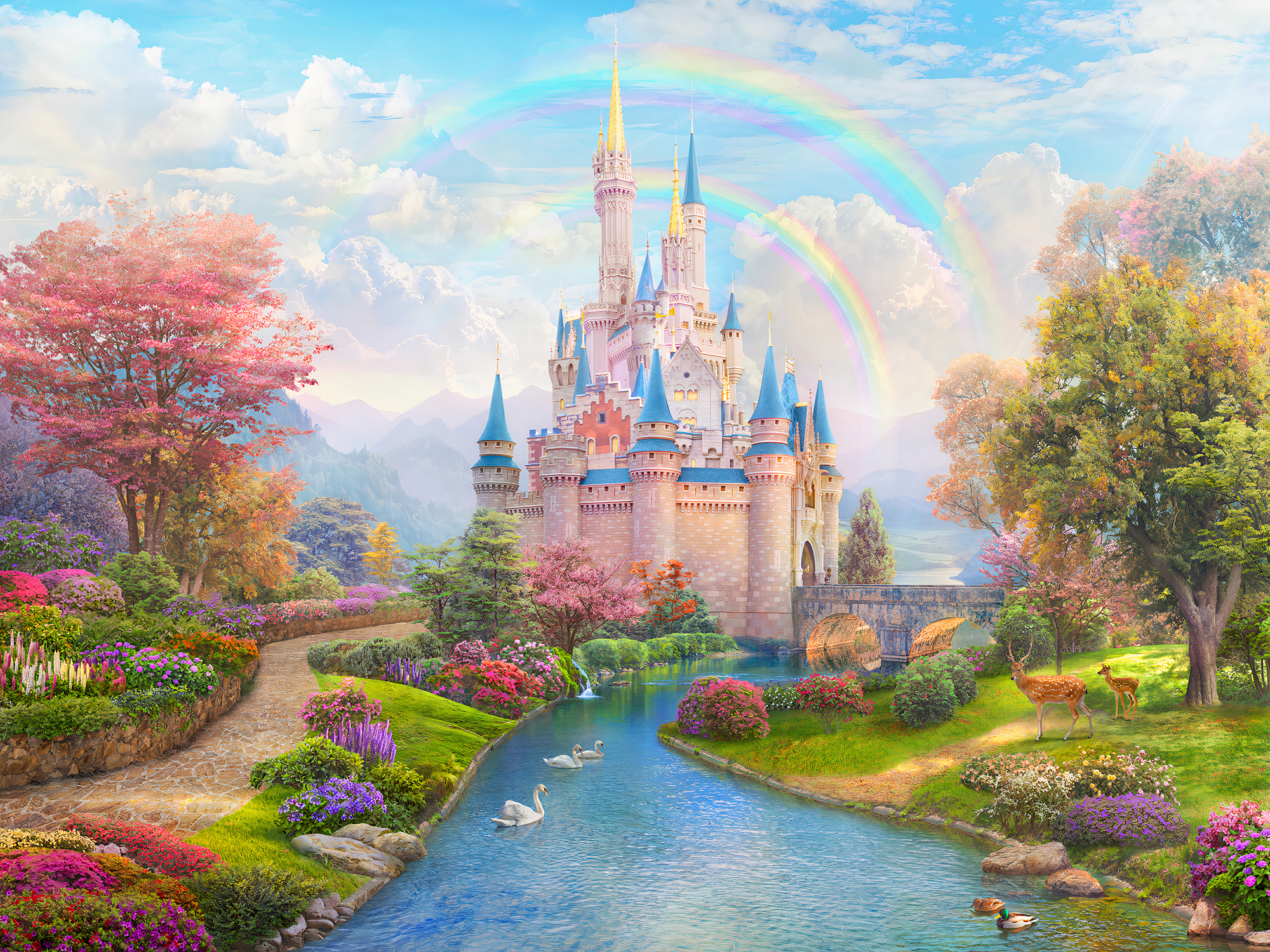 Enchanting Princess Castle Wallpaper - Fairy Tale Inspired