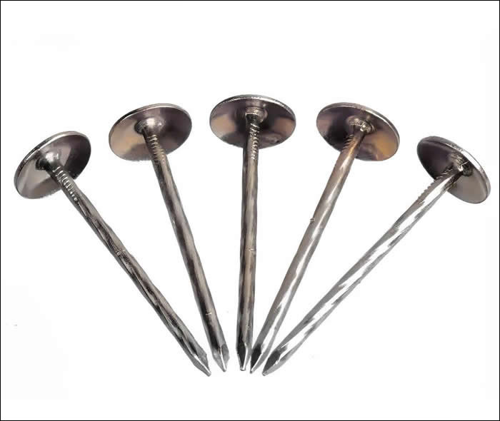 Galvanized Twisted Roofing Nails with Umbrella Head, 3 inches, 9 BWG