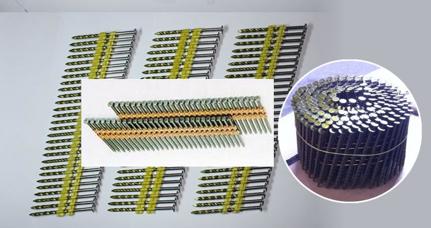Plastic and Paper Tape Collated Strip Nails