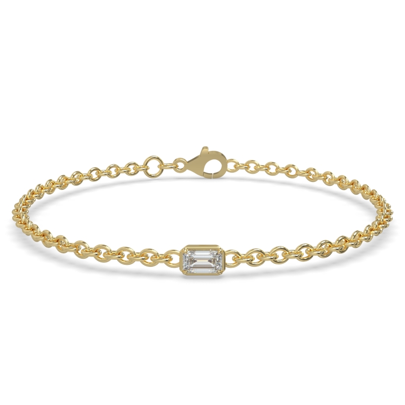 PRONG SET EMERLAD CUT BRACELET