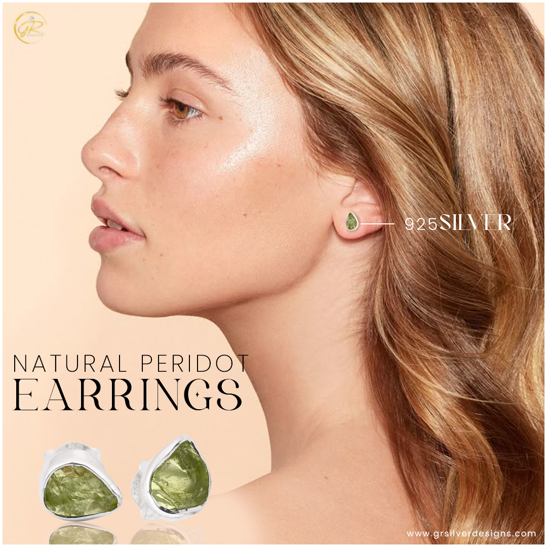 Peridot Earrings by GR Silver Designs