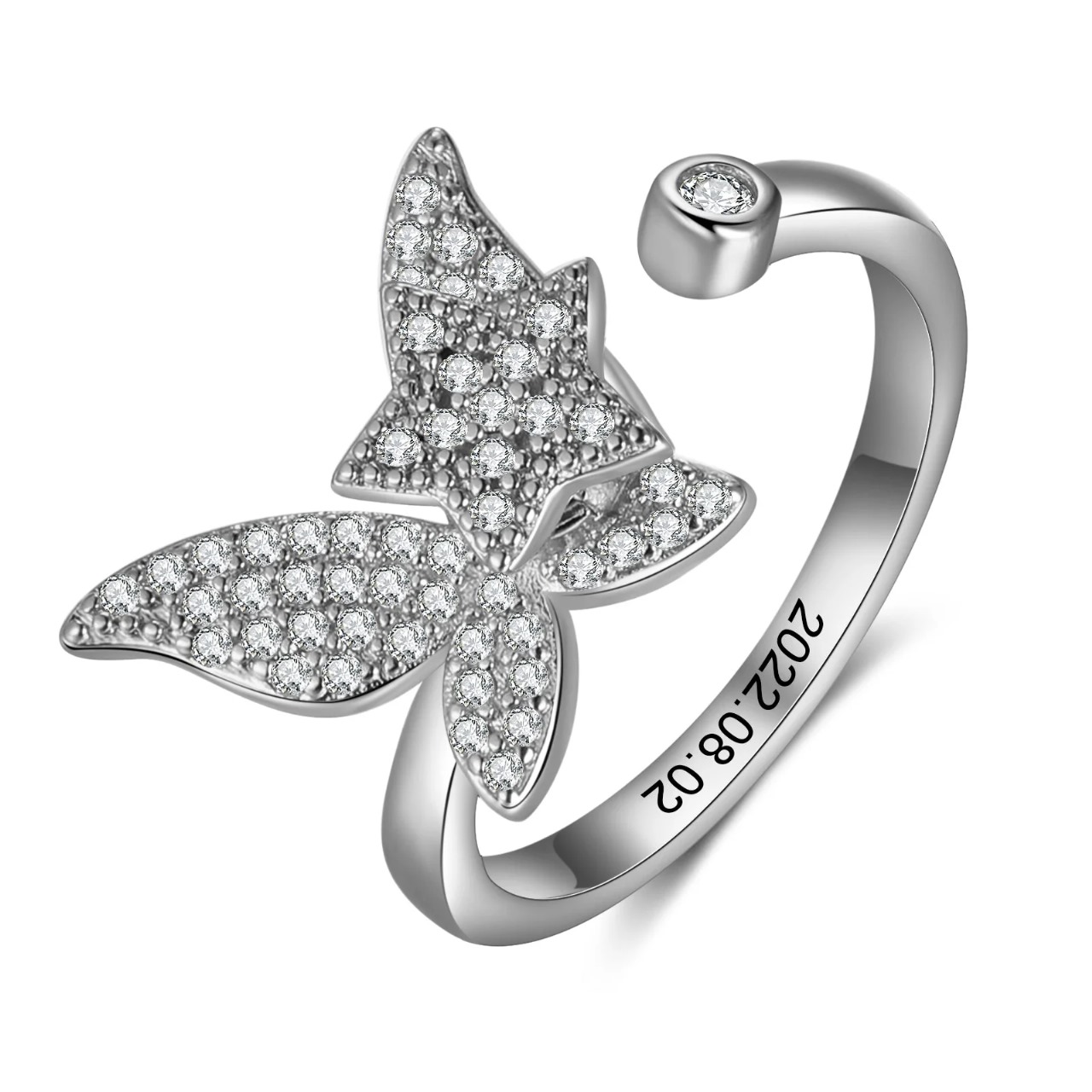 Custom Anxiety Ring-Adjustable Butterfly Ring