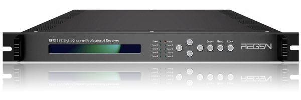 RFR1132 Eight-Channel Professional Receiver DVB-T/T2, DVB-S2, DVB-S, DVB-C, ISDB-T, ATSC-T in, 32*SPTS IP out