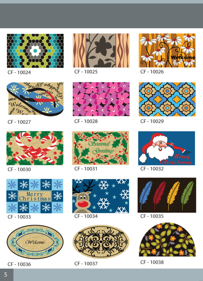 COIR PVC TUFTED DOOR MATS PRINTED DESIGNS