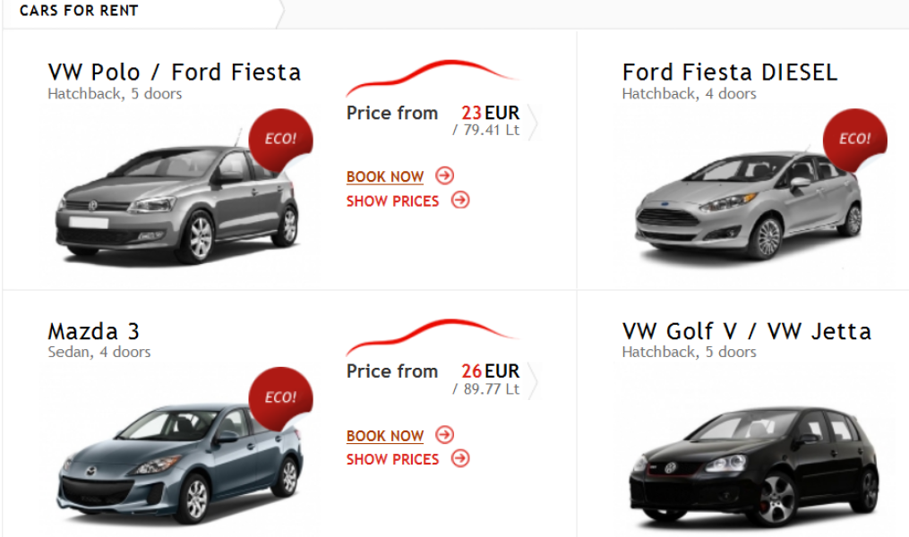 Motor vehicle hire and rental services