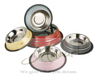 Non Skid Bowls with Color Ribs