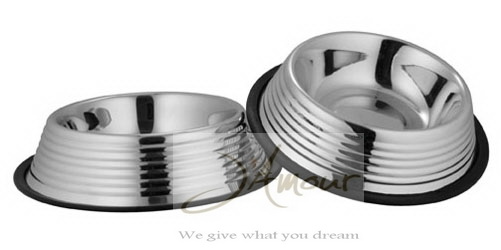 Ribbed Non Skid Dog Bowl