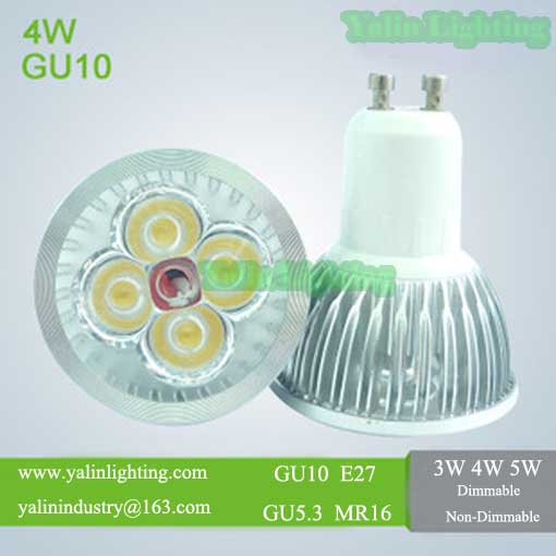 GU10 dimmable LED lamp, high power MR16/E27/GU5.3 spotlight, super bright 3W/4W/5W light