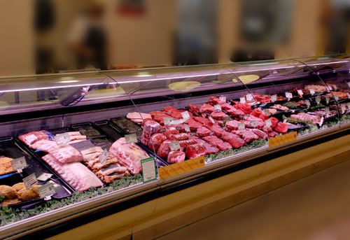 Lighting upon perishable food displays