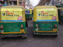 Auto Rickshaw Branding with vinyl pasting