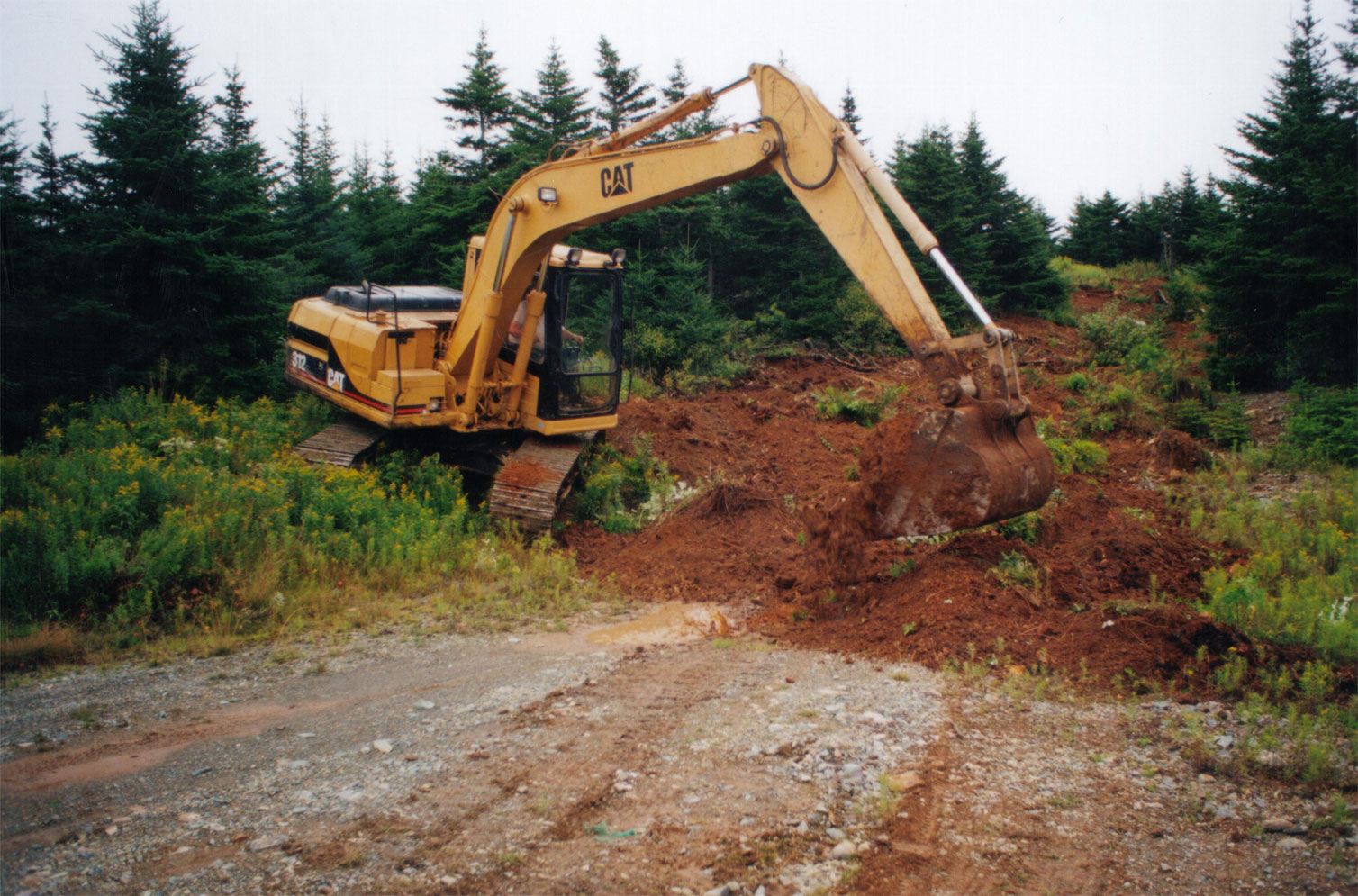 Accés treballs de construcció de carreteres