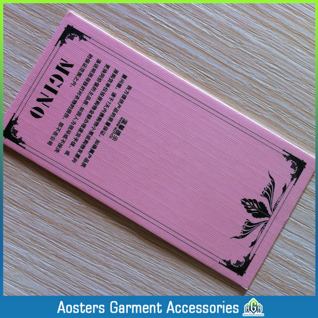 black card clothing paper hang tag with UV swing tag