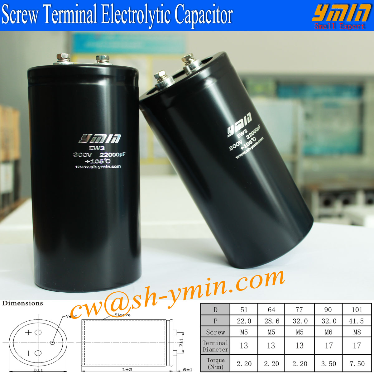 High Power Capacitor Screw Bolt Terminal Aluminum Electrolytic Capacitor for UPS and Power Supply