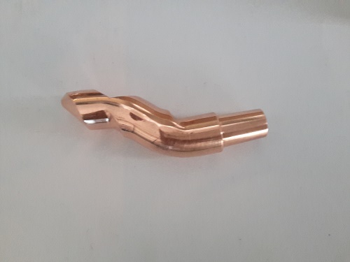 Spot welding double bend electrodes