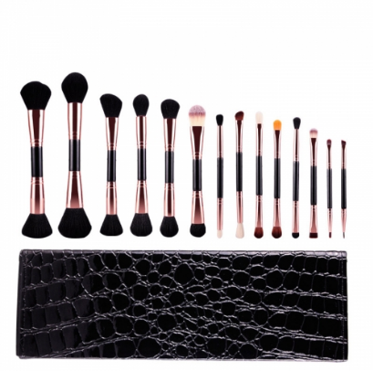 MSQ Rose Gold 14 Piece Double Makeup Brush