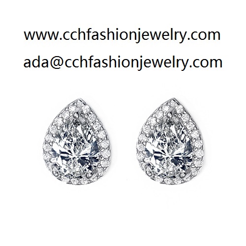 Teardrop Cubic Zircon Stud Earrings