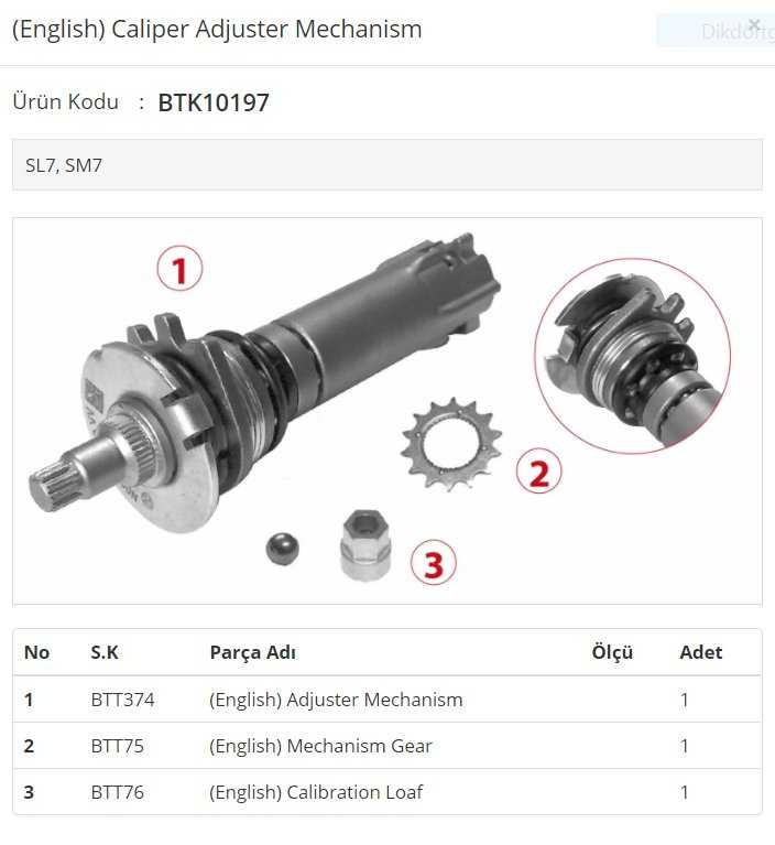 Caliper Adjuster Mechanism