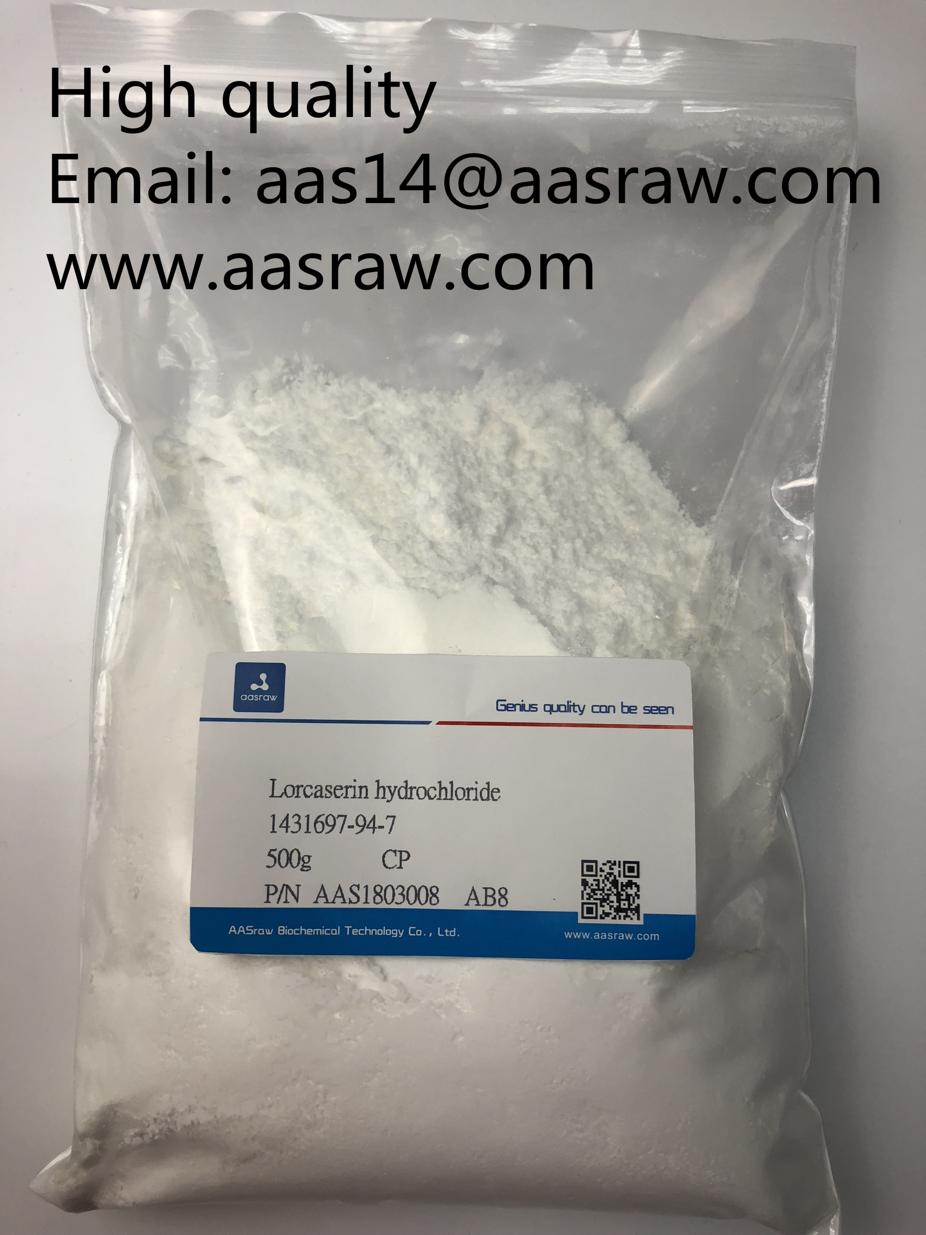 Lorcaserin hydrochloride powder supplier CAS 1431697-94-7 AASraw fat loss powder hot selling high quality high purity 99%