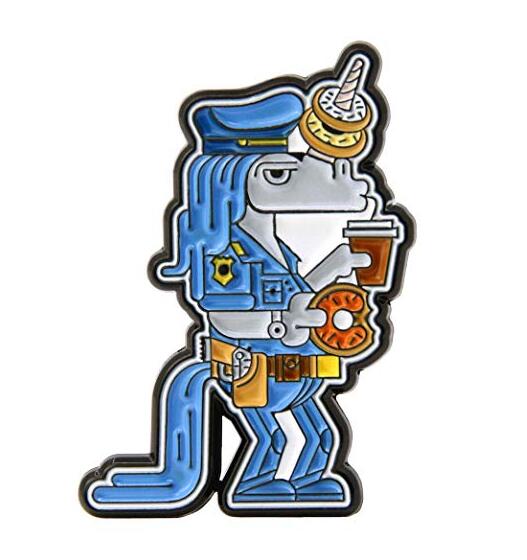 GS-JJ Unicorn Policeman Enamel Lapel Pin 1.25