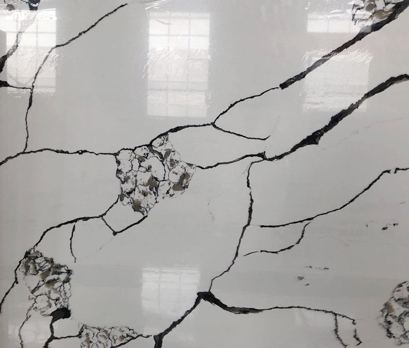  Glass Calacatta Stone Black Veins