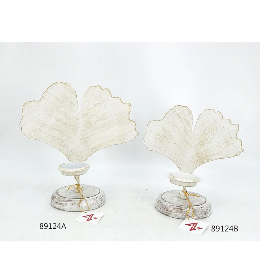 fashion metal hollow leaf shape candle holder for home decoration