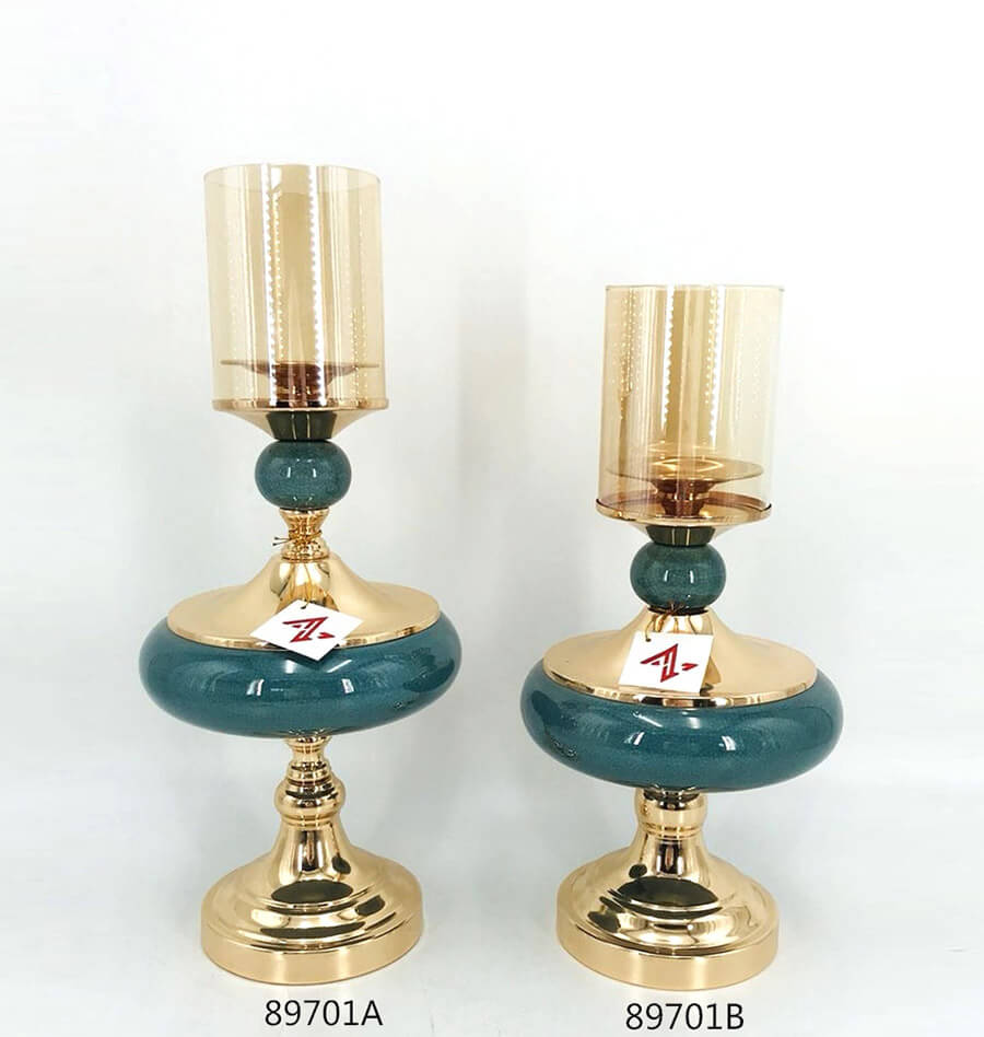 Upscale Simple Style green small candle holder Home Decor