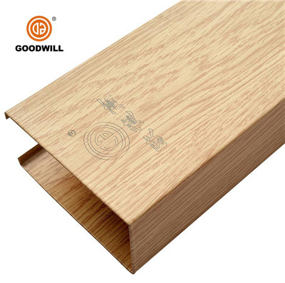 Decorative Linear Pipe U Shaped Suspended Aluminum Metal False Square Tube Baffle Ceiling 