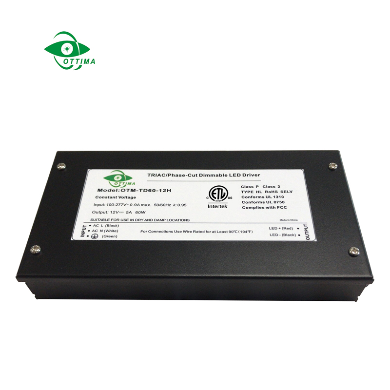 60W junction box triac dimmable LED driver 12v/24v