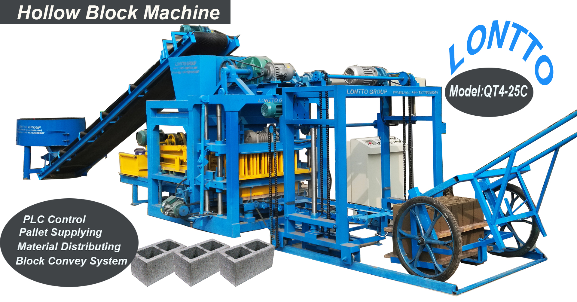 QT4-25C Automatic Concrete Hollow Brick Machine