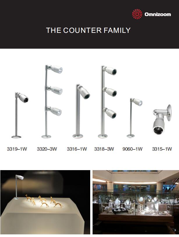 Zoomable Counter Jewelry showcase light