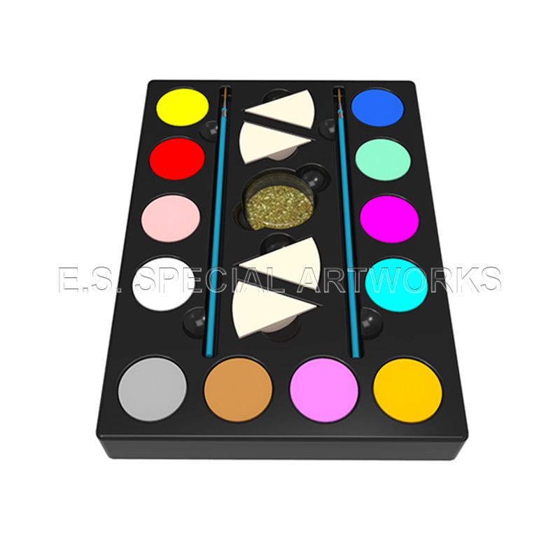 ES-PO-011 12 Customized Color and 2 Brushes 4 Sponges 1 Glitter